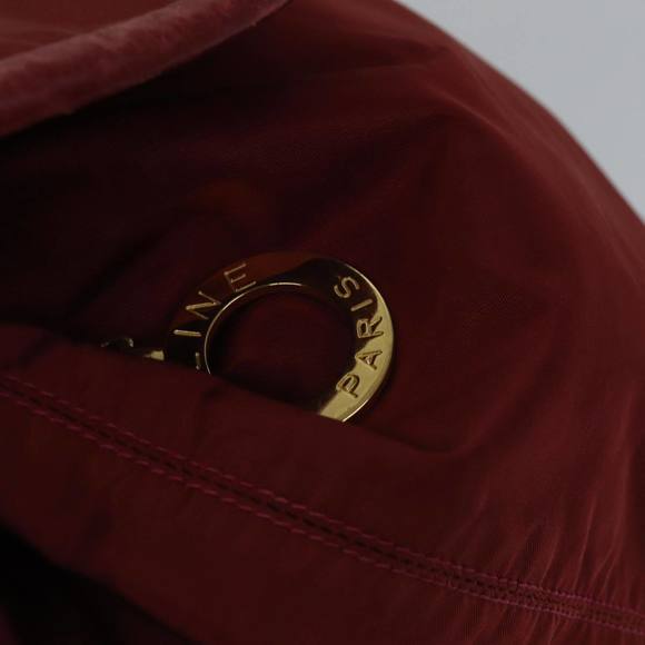 CELINE Backpack Nylon Red Gold Auth bs17197 - Picture 15 of 16